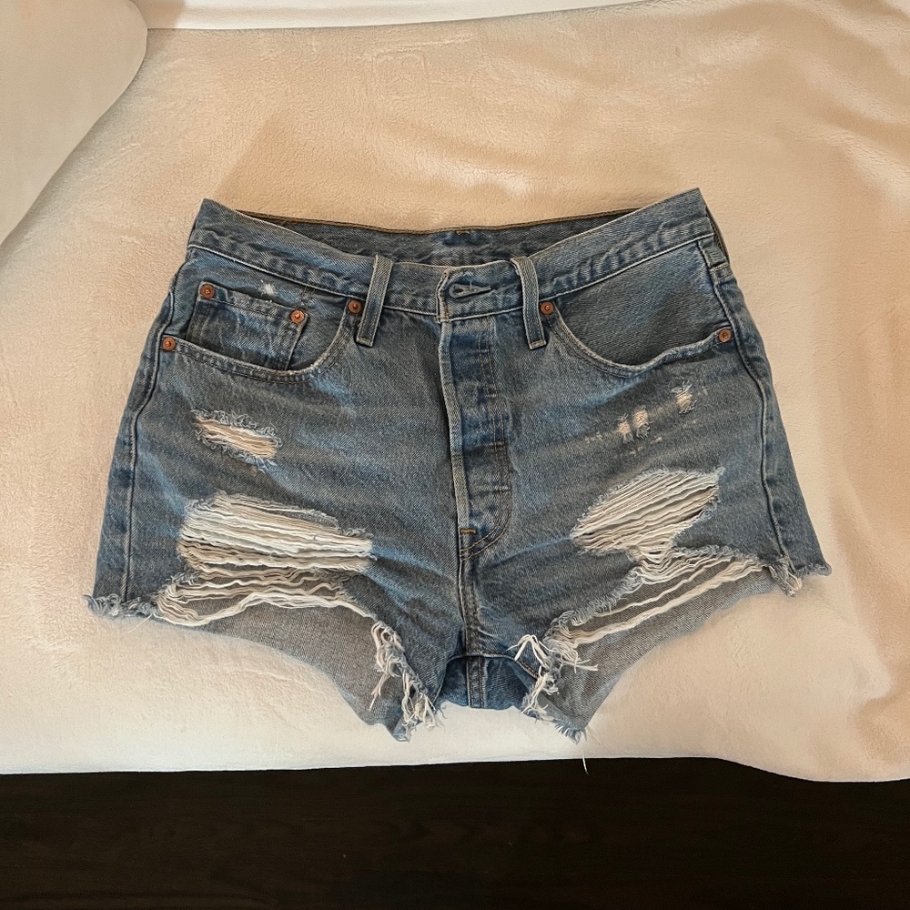 Levi Strauss & Co. Ripped Jean Shorts